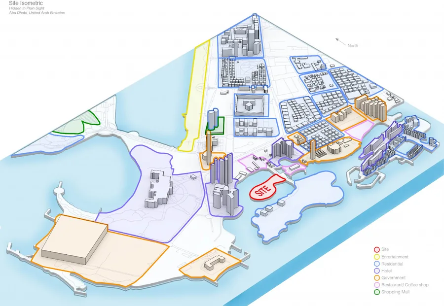 Other high-rise towers exist within the same vicinity of the site as shown in this isometric render. Also surrounds the site are multiple different programs…