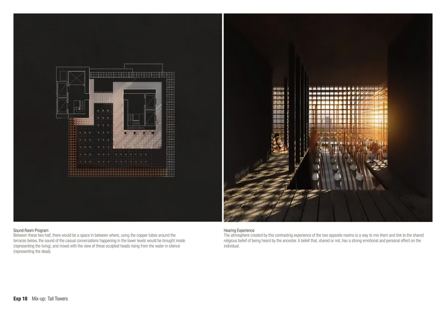 Sound Room: plan & interior view