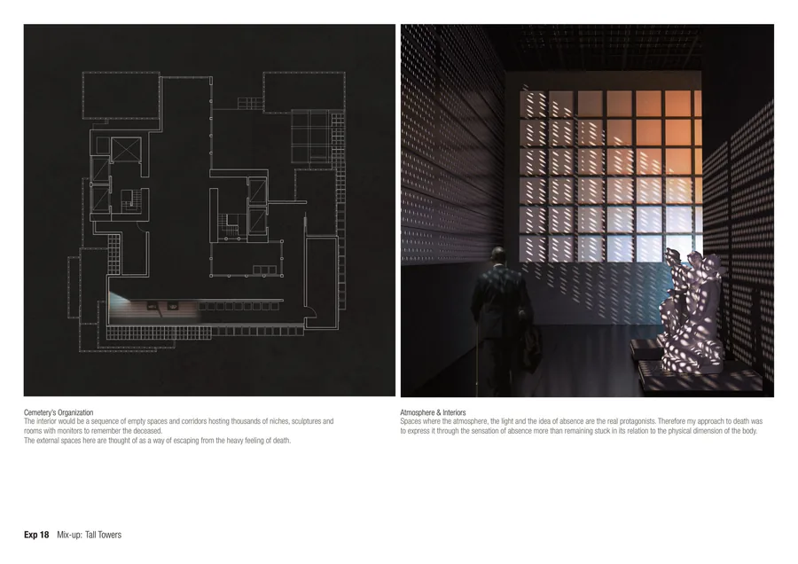 Cemetery: plan & interior view
