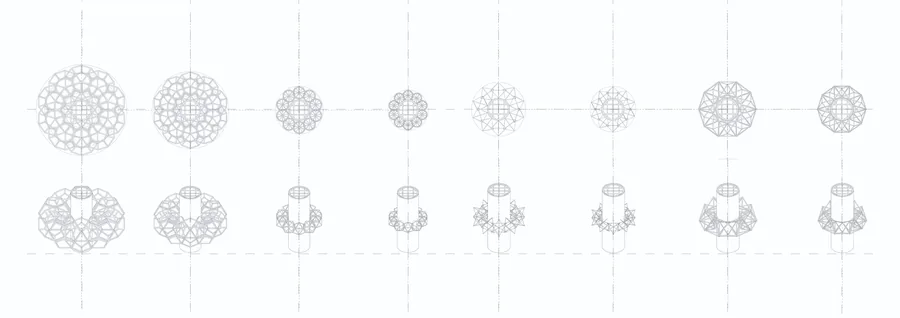 Analysis into the symmetrical capabilities of the geometries, wrapping around the ventillation shaft