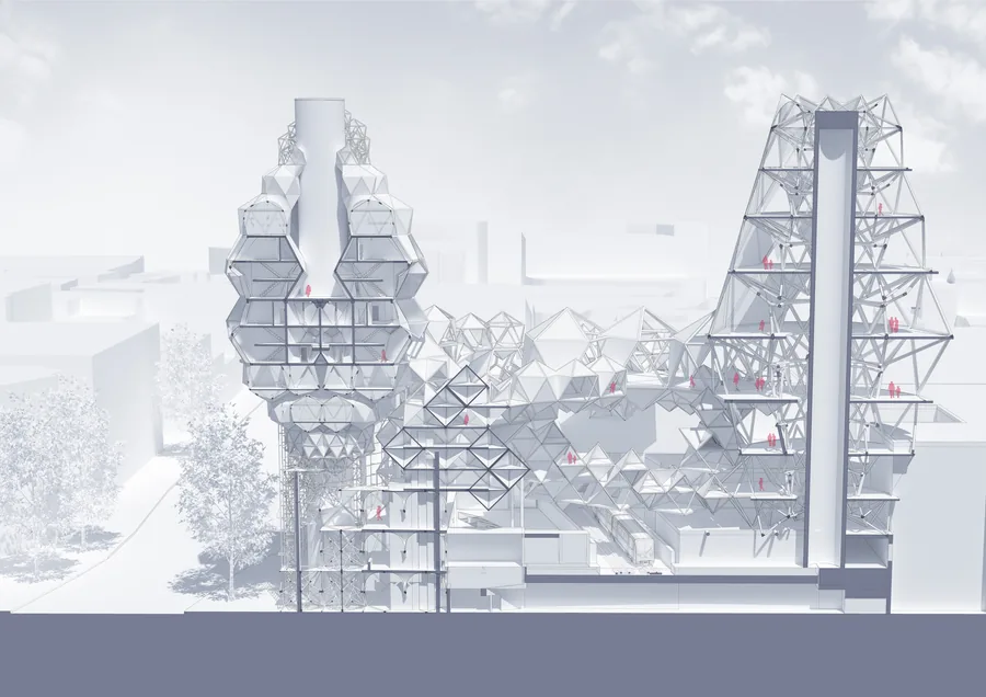 Sectional perspective drawing of the final design proposal