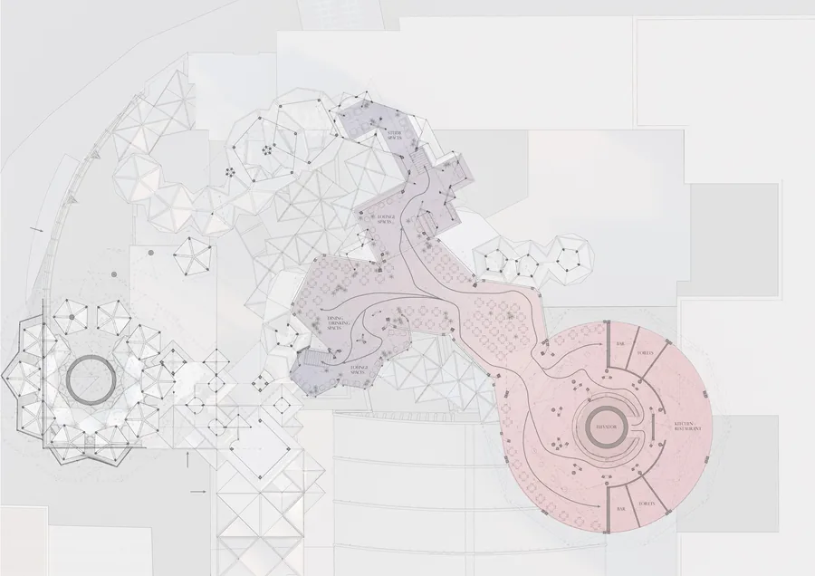 Plan of public space, displaying gradient of privacy and circulation