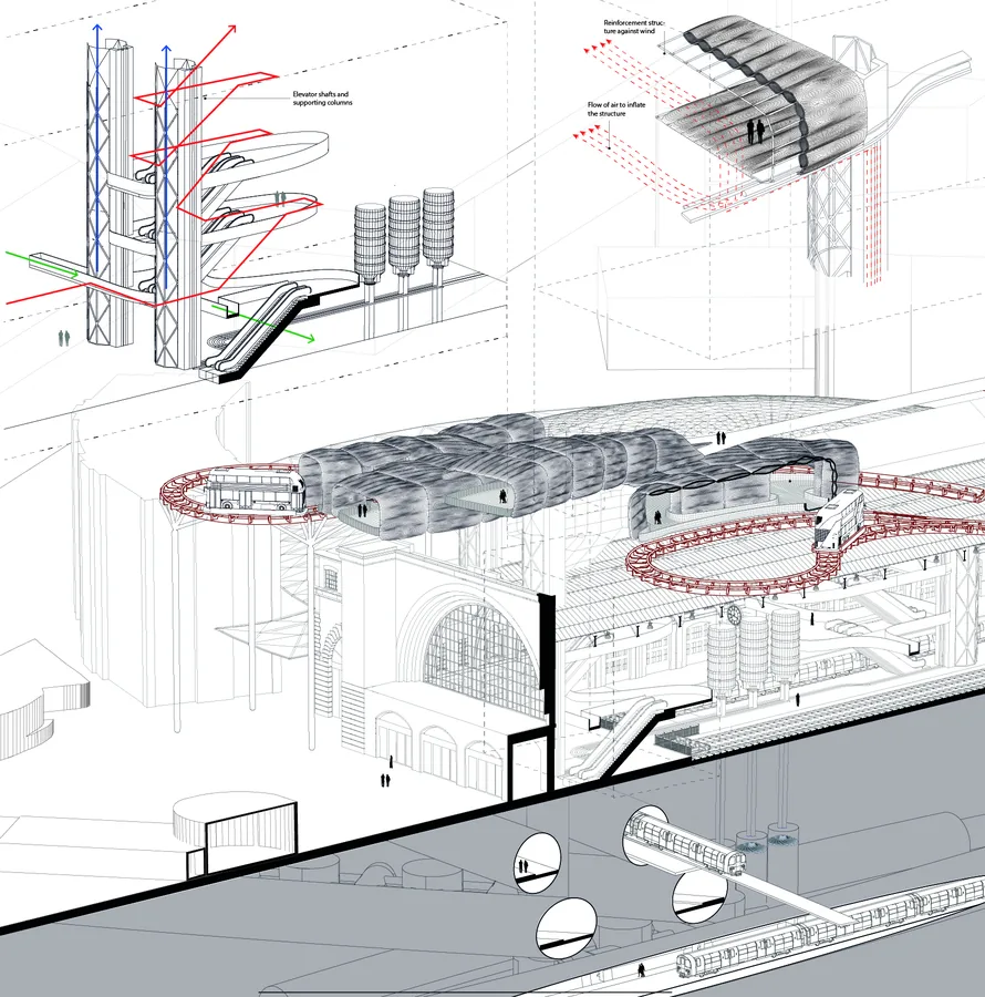 The New Bus Terminal in King's Cross - Details