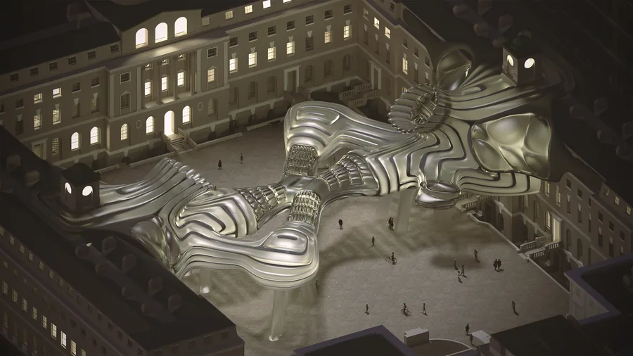 11: Proposal of Pneu-Link Exhibition Extension - Connecting East and West Wing Galleries with a Dynamic Inflatable Bridge