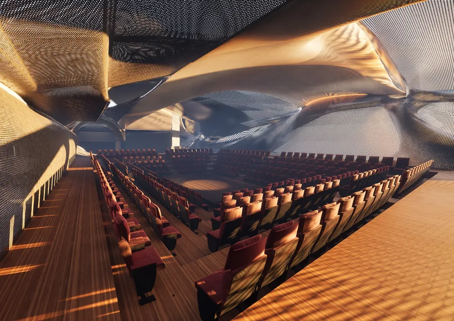 Spatial configuration of the active auditorium.
