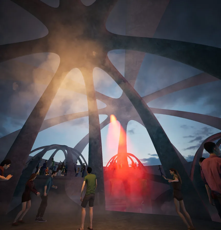 The panaromic stage attracts the most amount of natural light, challenging the concept of conventional underground nightclubs