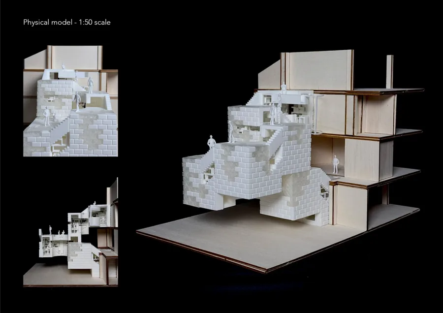 Physical model of the expandable parts (scale 1:50)