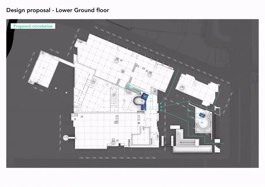Existing floor plans with the proposed intervention
